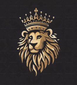 Majestätischer Löwe und Krone